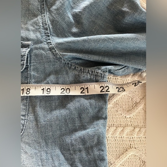 Chico’s Denim 3/4 Roll-up Sleeve Button Down Shirt Women’s Size Large - Picture 15 of 16